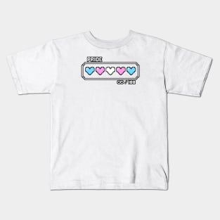 Transgender Pride Videogame Life Bar Hearts Kids T-Shirt